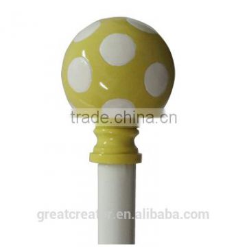 Great Creator 48-84" Adjustable Kids Curtain Rods w/Lime Color Ball Finials For Girl's Room
