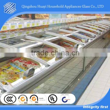curved mini double paned sliding glass door for refrigerated display cases