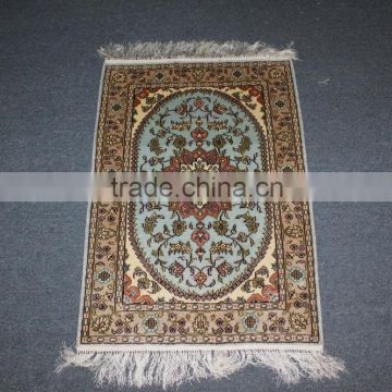 mosque flower silk rug handmade silk rug khaki