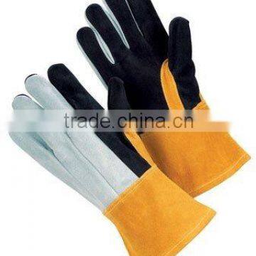 blue cow split glove,welding glove