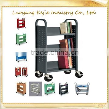 School Steel Furniture Libtary Mobile Steel Book Cart/Library Book Trolley/Library Book Cart,Metal book trolly