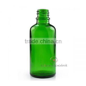 50ML Green Glass Bottle W/euro Dropper. Black Cap