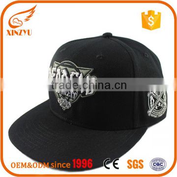 Fashion funny flat bill simple embroidery blank brushed snapback caps