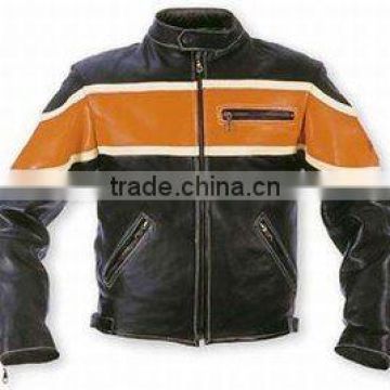 Leather Motorbike Racing Jacket , Auto Racer Wears , Leather Garments
