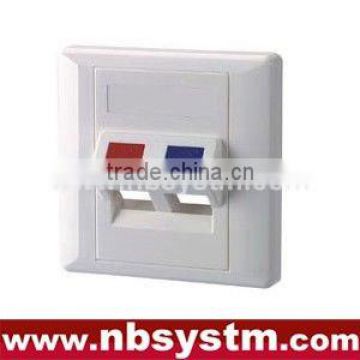 angled 45 degree 2 ports Face Plate, size:86x86mm