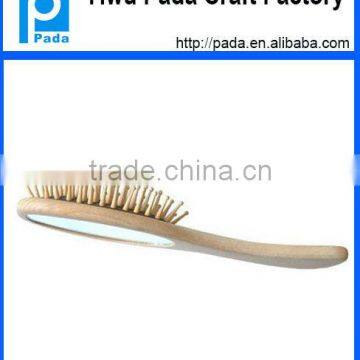 Two in One Wooden Hair Brush and Mirror