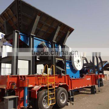 Sanyyo Mobile crushing station series movable crusher plant Mobile jaw crusher for sale