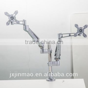 Modern Appearance lcd arm support clamp mount and grommet mount hanging dual monitors screens lcd arm