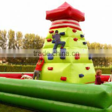 Inflatable climbing wall for amusement park
