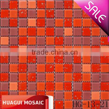 Paraguay red square glass mosaic HG-13-21