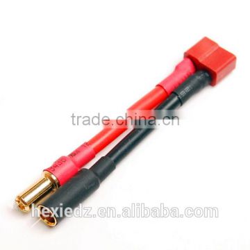 New Female T-Plug to 5.5mm Bullet Male Connector Adapter 12awg 5cm for RC Power