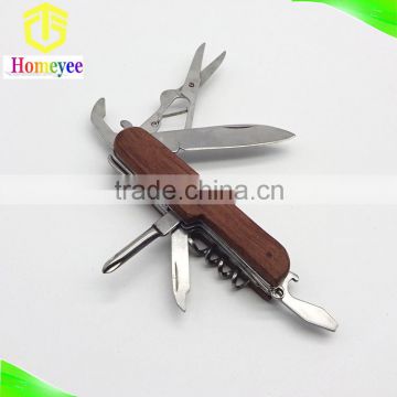 multifunction mini pocket knife with wood handle /small size wood handle knife