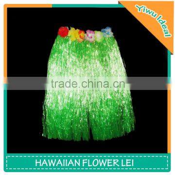 Adult Green Plastic Costume Hawaiian Grass Skirt