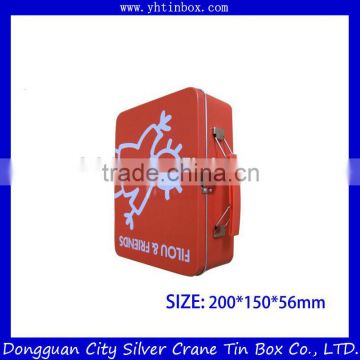 Decorative lunch tin box with handle for cookie packaging