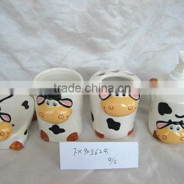 cute cow ceramic bathroom set for kids
