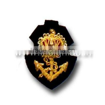 Embroidered bullion wire badges