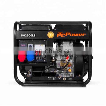 2kw soundproof  small danyo open frame diesel electric engine generator