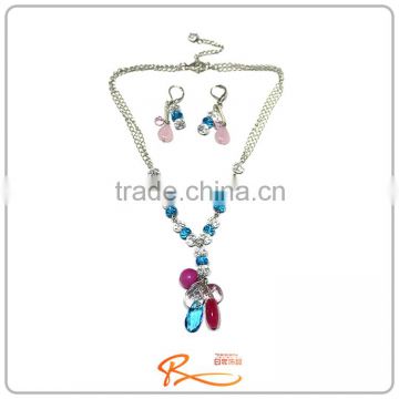 High end fashion costume crystal necklace jewelry