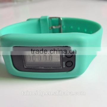 silicone waterproof pedometer watch