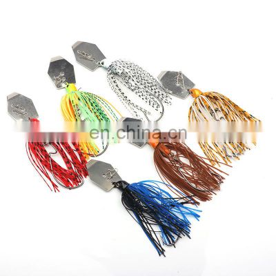 Hot Sale 12g Tassel Sequins Anti-hanging Bottom Lure Fishing Spinner With Rubber Skirts
