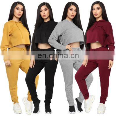 Wholesale custom new fashion autumn and winter women's long-sleeved hooded casual sports hooded sweater jogging suit