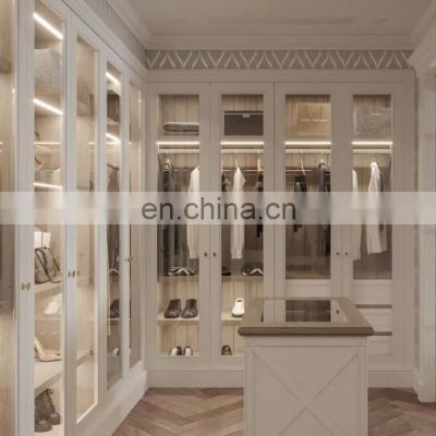 Customized armario glass door wardrobe dressing room walk in closet modern bedroom furniture wardrobes