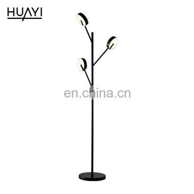 HUAYI Office Living Room Indoor Decoration Acrylic Antique Iron LED Industrial Floor Lamp