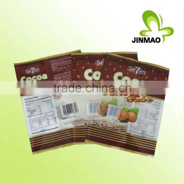 Heat sealable chocolate plastic bag packaging