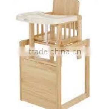Wooden Dolls Baby High Chair and Table