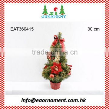 Red decorative small artificial christmas tree