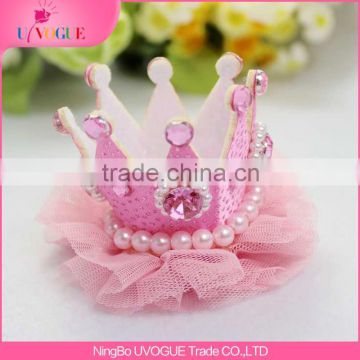 Kids Lace Crystal Girls Princess Hair Accessories Three-dimensional Tiaras Crown