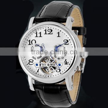 Classic design beautiful skeleton stylish stainless steel watch A016