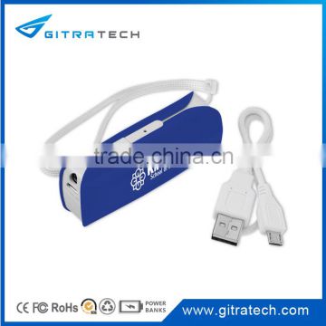 Consumer Electronics Factory Custom Power Bank with Lanyard and USB Cable