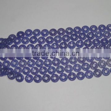 Wholesale high quality natural stone blue jade jewelry donut