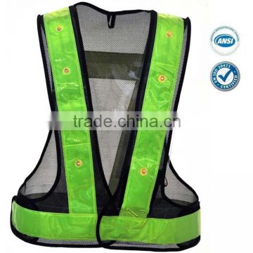 16 LED safety vest with PVC reflective stripes