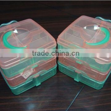 .Plastic container,3pcs same plastic container together with 1 lid