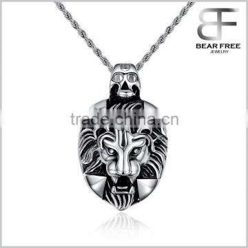 Lion King Tribal Biker Mens Stainless Steel Necklace Pendant Silver 24 inch Chain