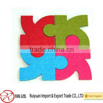 Custom Wholesale Cute Jigsaw Heat-resistant Felt Coasters
