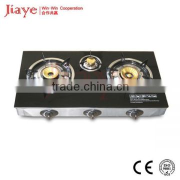 3 Burner Counter Top Gas Stove With Brass Burner Cap Made In China JY-TG3004