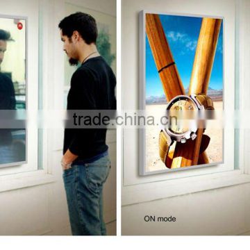 best selling high quality ultra thinled advertising unframed led crystal magic mirror advertisements for hotel bathroom