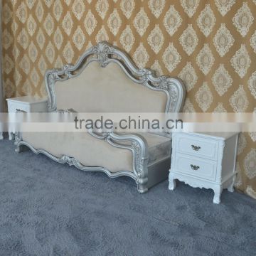 China wholesale furniture factory price silver bedroom furniture bed wooden
