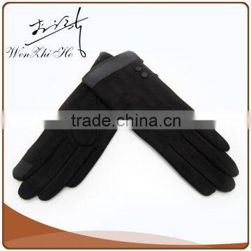 China Wholesale Black Suede Gloves for Cold Winter
