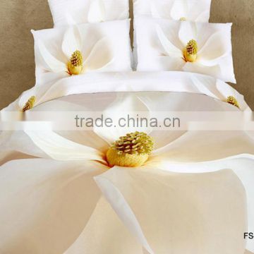 2014 hot selling 3D flower bedding set,4pcs 100%cotton reactive twill wholesale