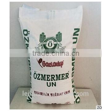 Custom size woven pp bags used for packing flour with WQA certification