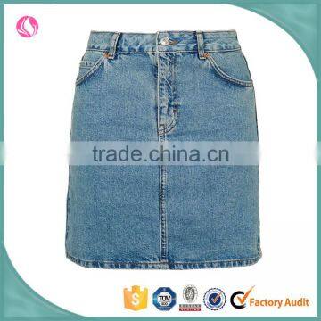 2016 ladies high waisted denim A line skirts beautiful girls short skirts