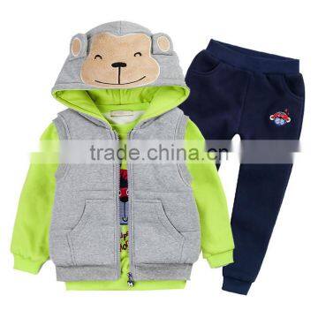 factory! 2017 new arrival boys 3pcs clothing sets kids winter garment infant baby children outfits