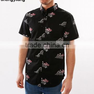 High quality cheap button up shirts,2016 casual shirt design for men custom printed shirts guangzhou factory
