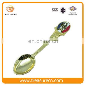 Top Hard Enamel Design!!! Gold Souvenir Custom Metal Teaspoon