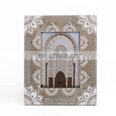 K&B wholesale 5*7'' MDF exquisite printing carved wood memorial picture photo frame