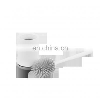 Bathroom free punching wall mounted toilet brush cleaning soft cleaning tools plastic TPR toilet brush holder